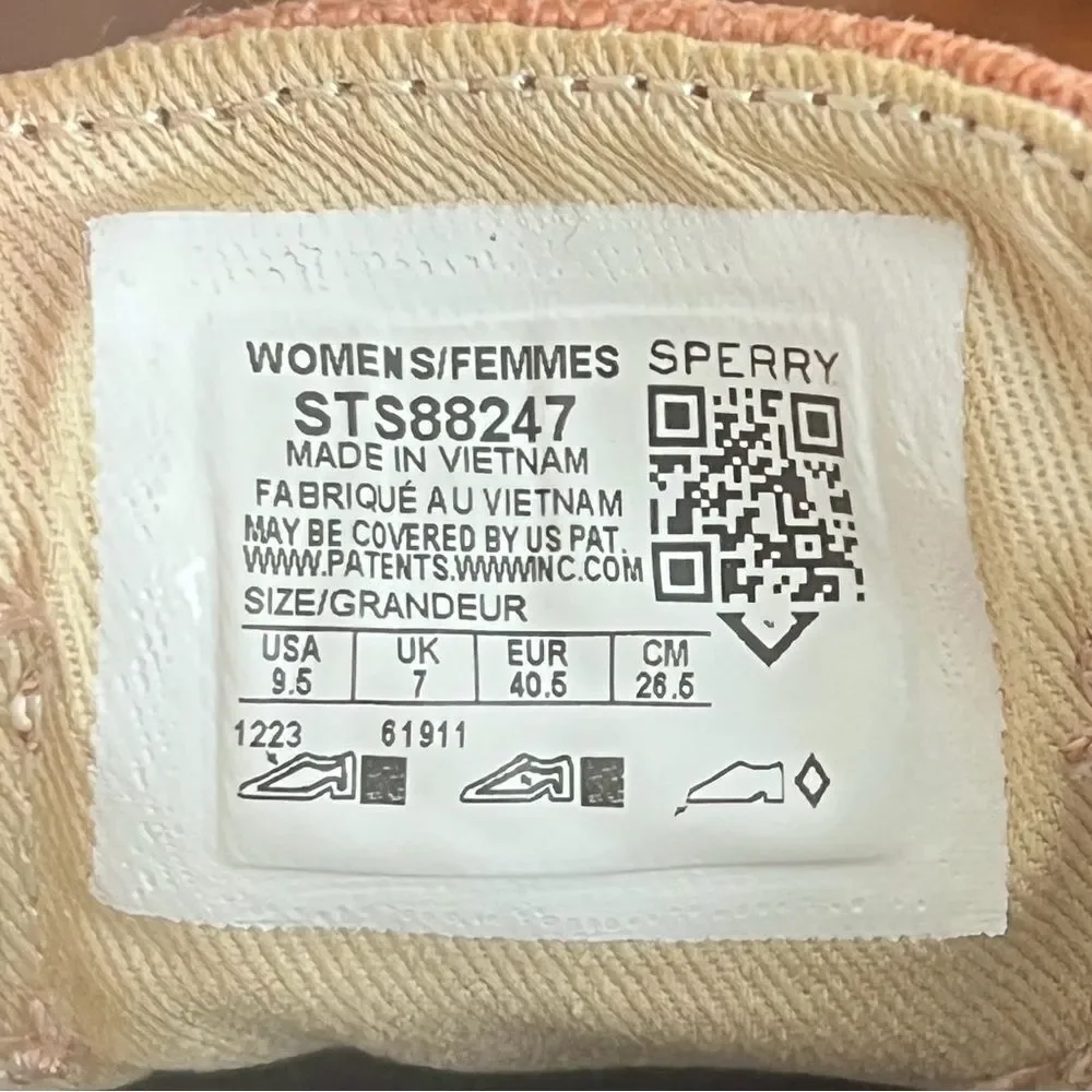 Sperry Women’s Crest Vibe Canvas Sneakers Terracotta 9.5 Excellent Condition
